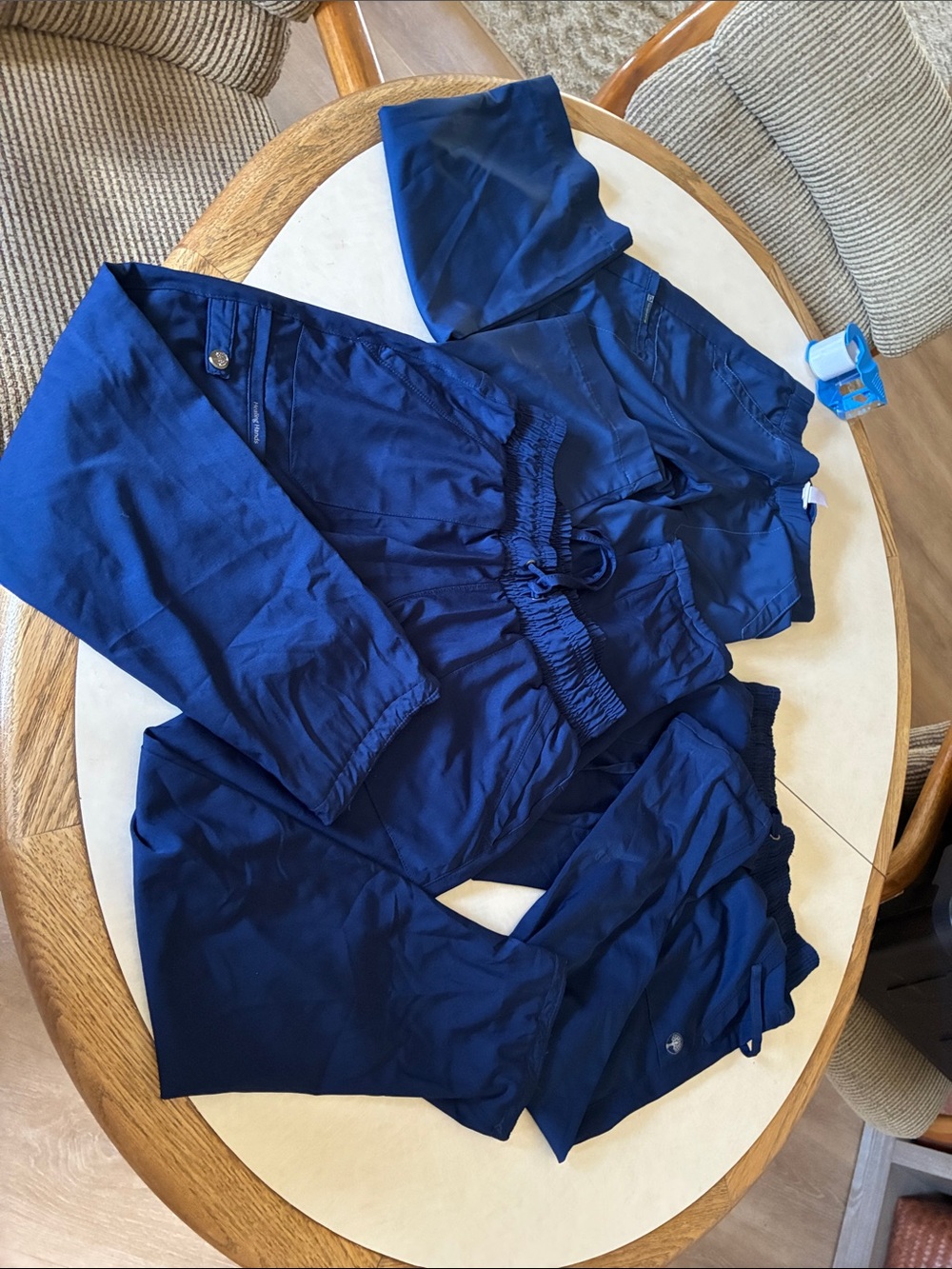 Navy Blue Scrub Set - 3 xs hemmed for petite scrub pants